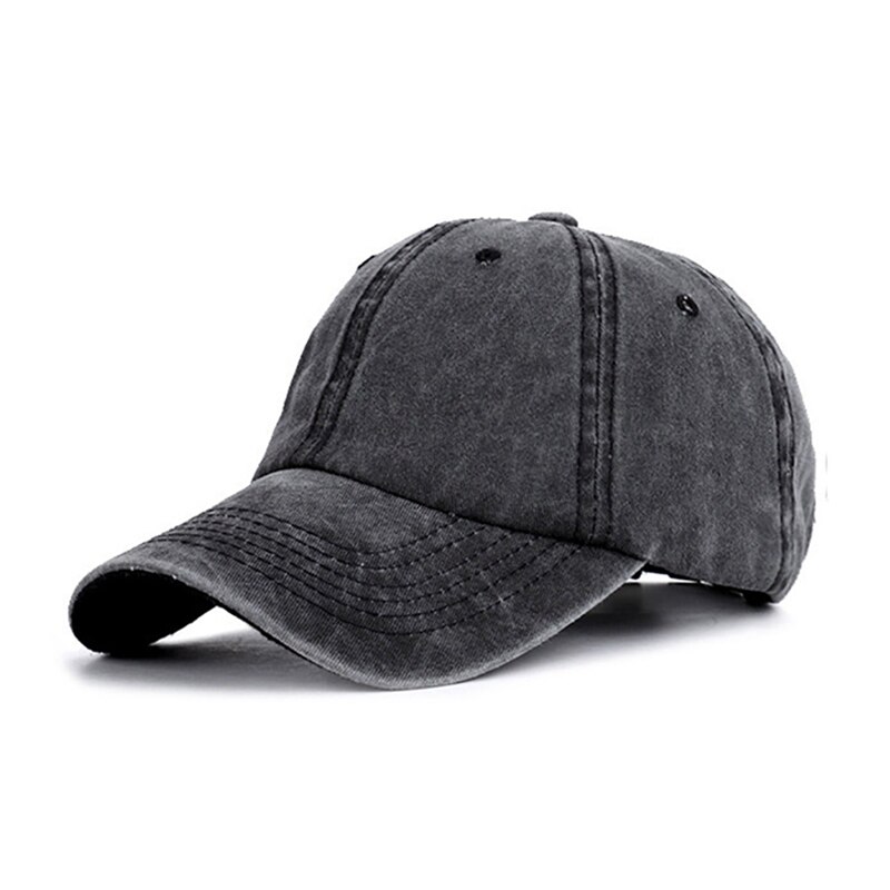 Baseball Cap Ponytail Hat Headwear Outdoor Sports Wear With Adjustable Back Closure Solid Color Washed Cotton mk