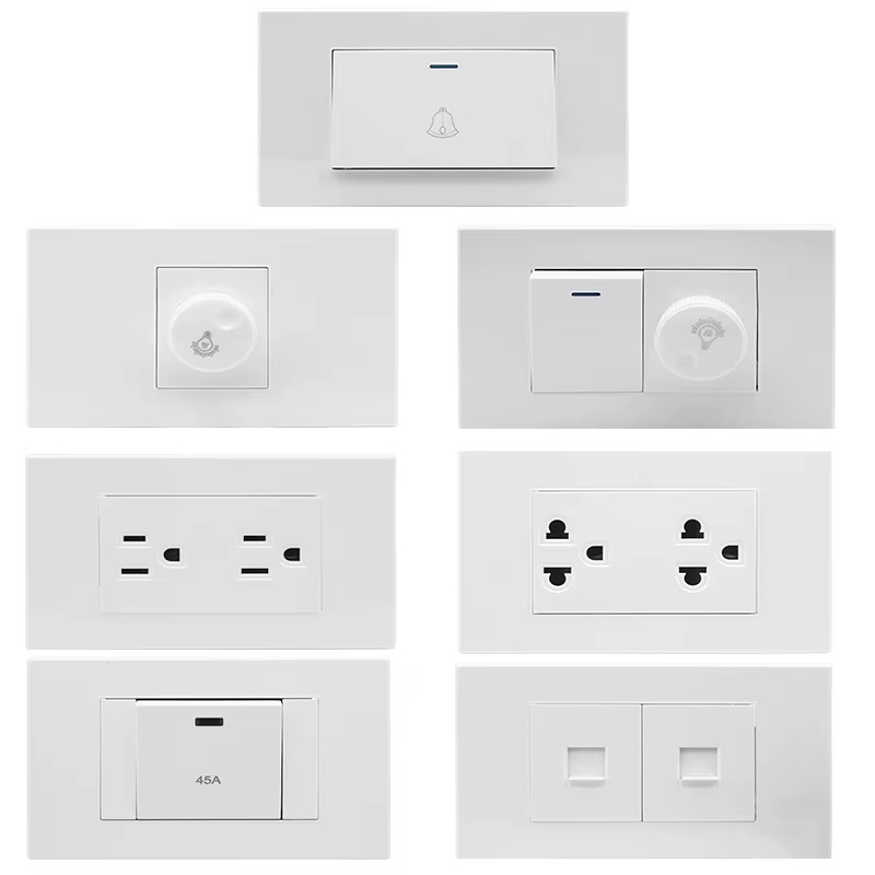 118- vägs strömbrytare för vägglampa i plast från usa , 1/2/3/4- vägs strömbrytare för trappsteg , 220v led-lampor, dimmer för fläkthastighetsregulator