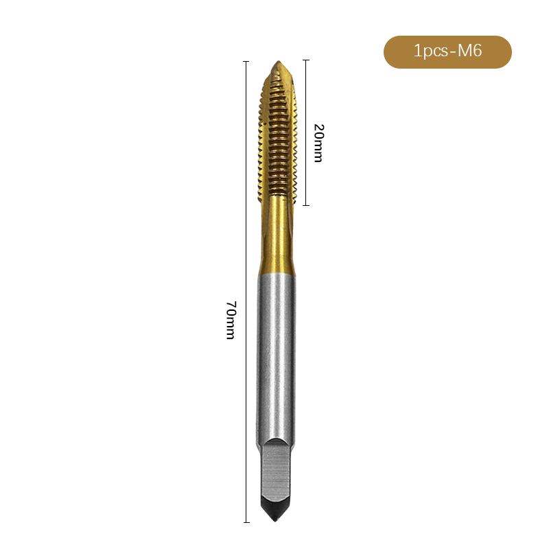 3-8mm Cobalt Drill Bit Set Spiral Screw Metric Composite Tap Metal HSS Twist Drill Bit Set for Wood Cutting Drilling Polishing: 1pcs M6