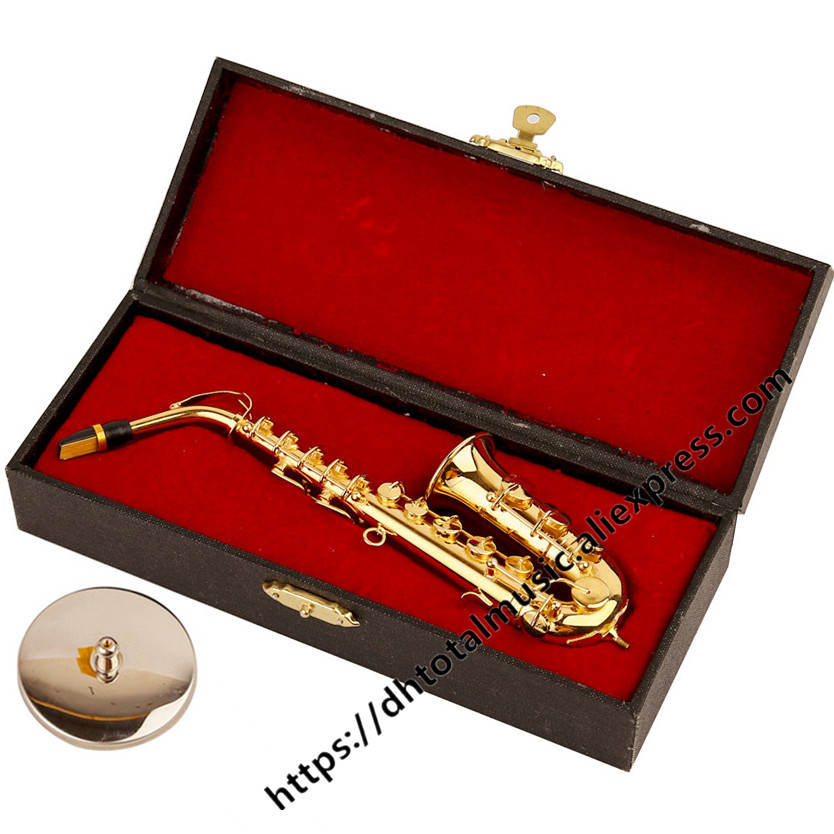 Dh Alto Saxophone Tenor Saxophone Model Miniature Display Sax Model Realistic Music Lover Birthday Musical Instrument