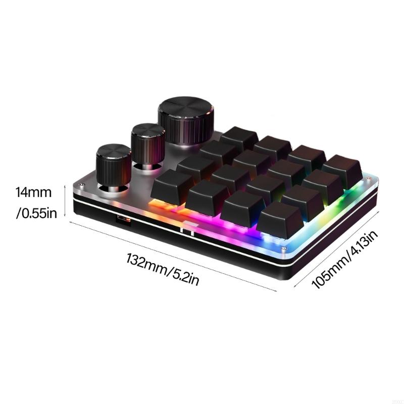 39XC Ein Handmakro-programmierbare Tastatur Mini 16-Key 3 Knöpfe Mechanische Tastatur