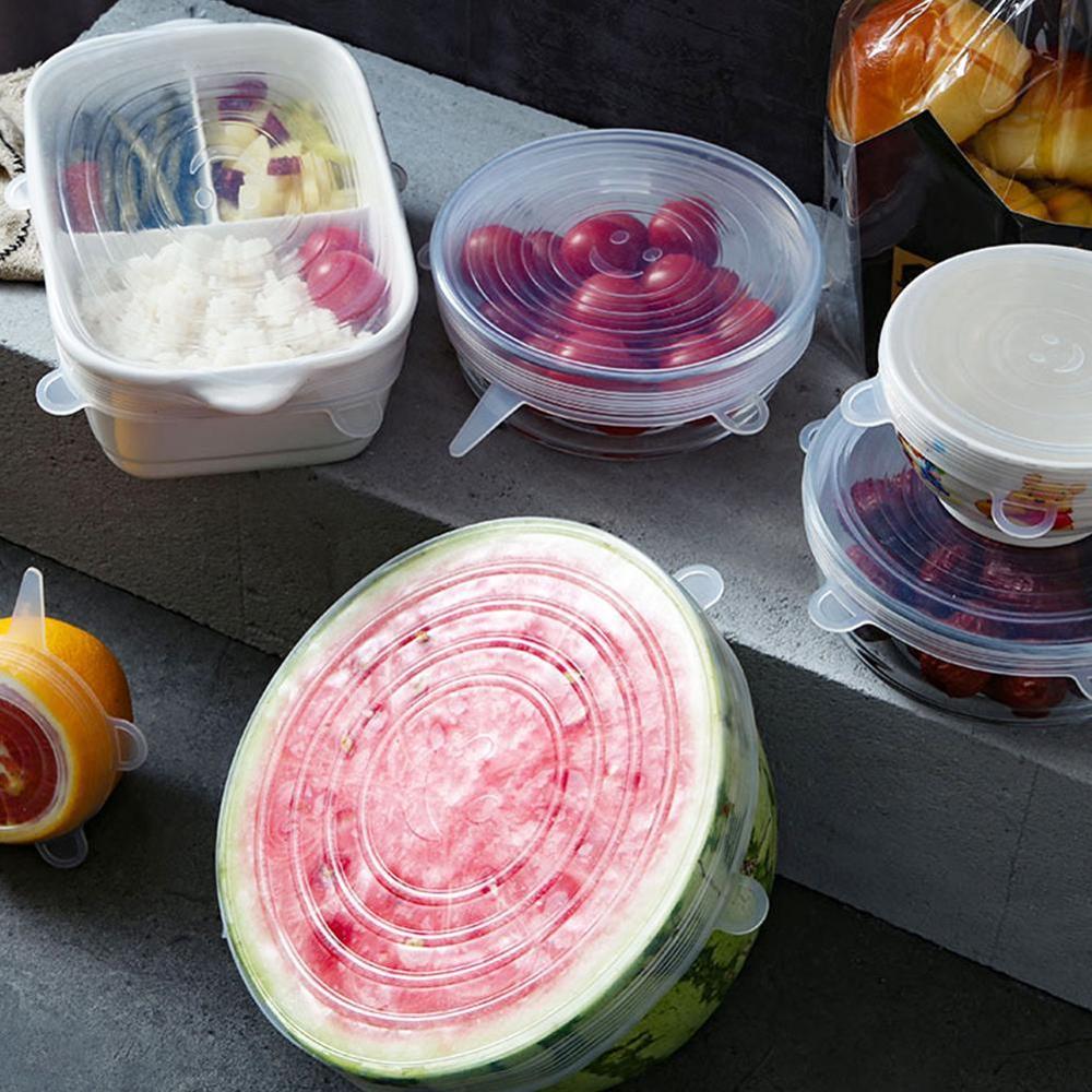 6/12 stuks siliconen rekdeksels universele deksel siliconen deksel magnetron siliconen voedsel kookkom deksel pan vers deksel deksel p  p0 g 8