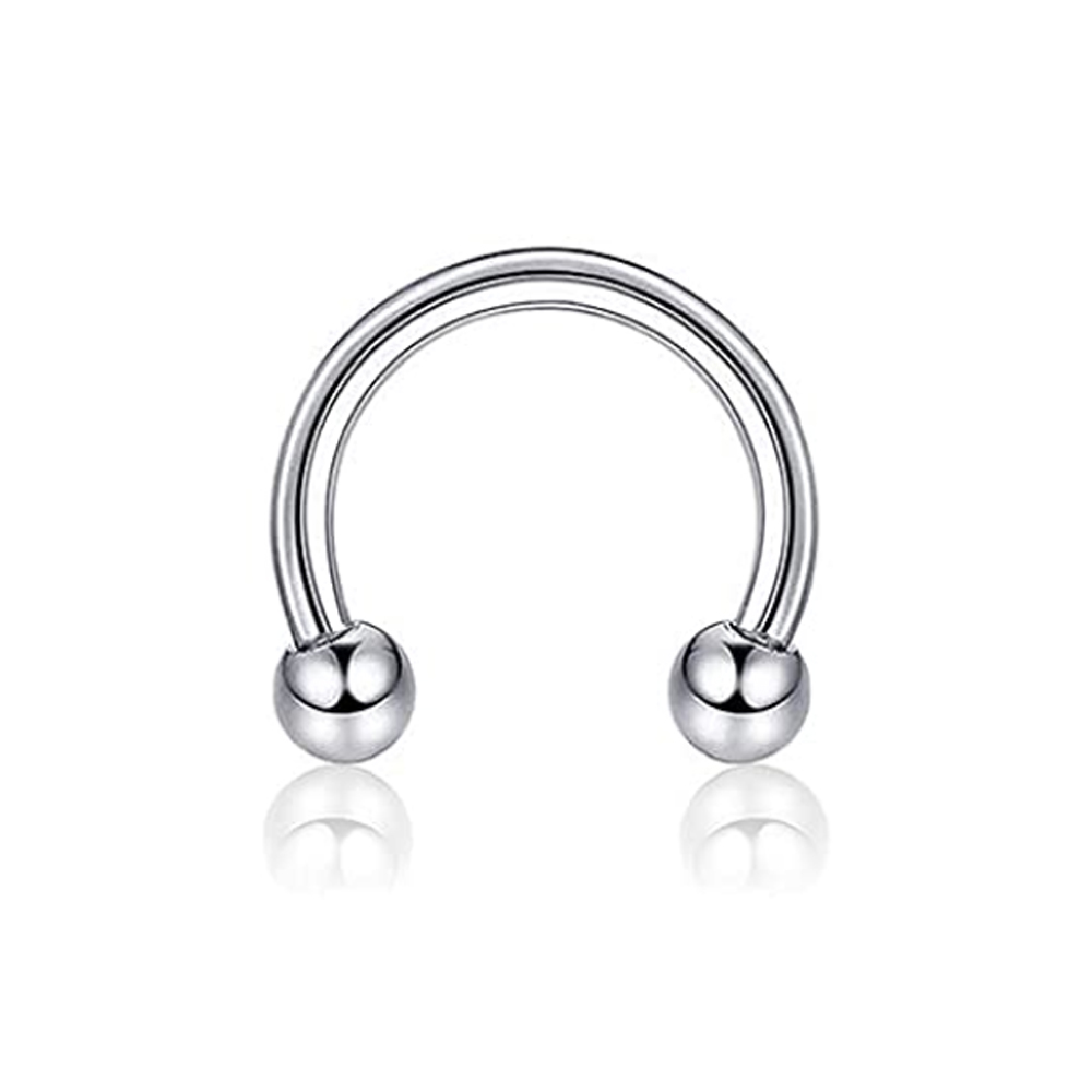 1 pièces 16G acier chirurgical nez Septum fer à cheval cerceau boucle d'oreille sourcil Tragus lèvre Piercing anneau boules pointes 6-12mm: Rose / Couleur or jaune pâle