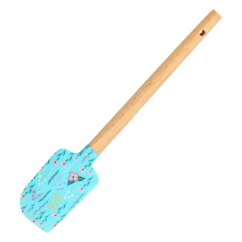 Silicone Cake Cream Spatula Butter Cake Bread Spatula Wooden Handle Cake Scraper Edge Smoother Decorating Kitchen Accessories: A