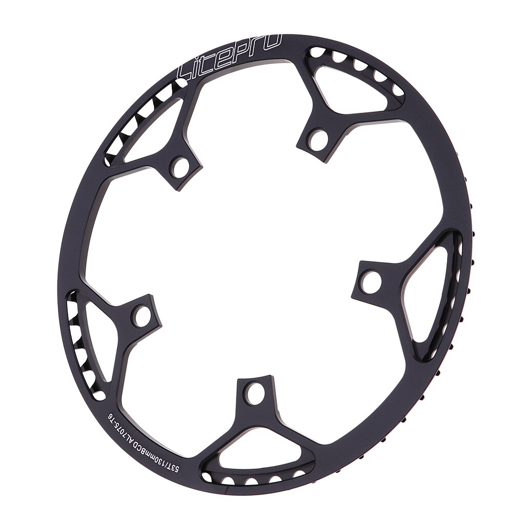 Bicycle Chainring Narrow Wide Chain Ring Sprockets Cranksets Guard Protector 130mm BCD - Bike Accessories: Black 53T 