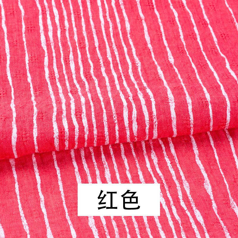 Bredde 55 "forår og sommer stribe jacquard stof baby bomuldsmateriale til tøj og bukser stof: Rød