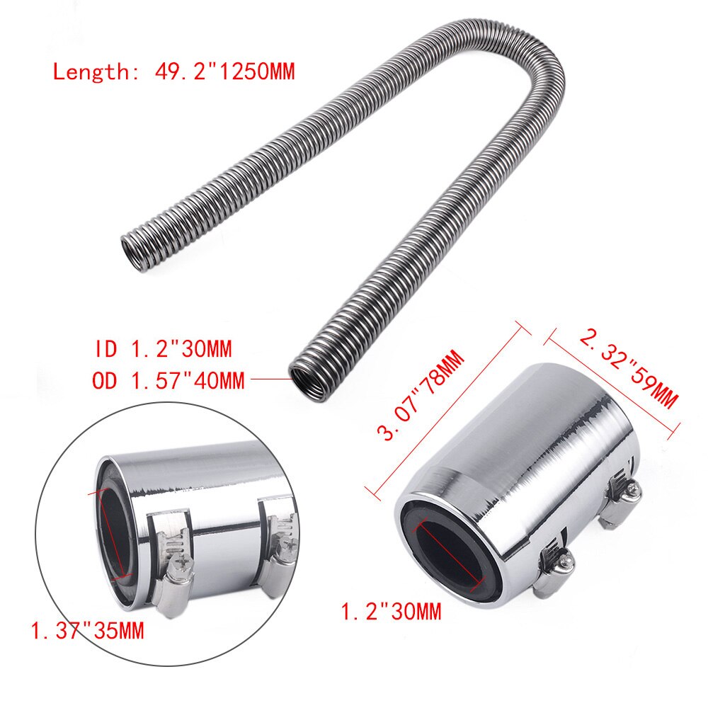 Universal Flexible Car Stainless Steel Radiator Flex Coolant Water Hose Kit With Caps Radiator Cover Anti-corrosion RS-RC001-125