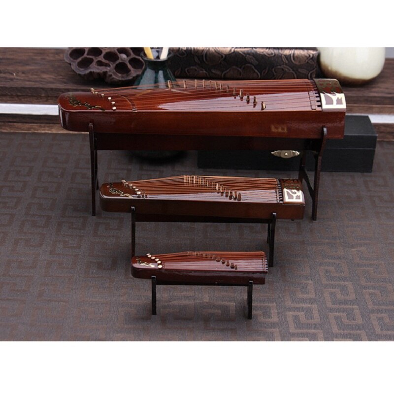 Miniature Guzheng Model Replica with Stand and Case Mini Zither Mini Musical Instrument Ornaments Chinese Traditional