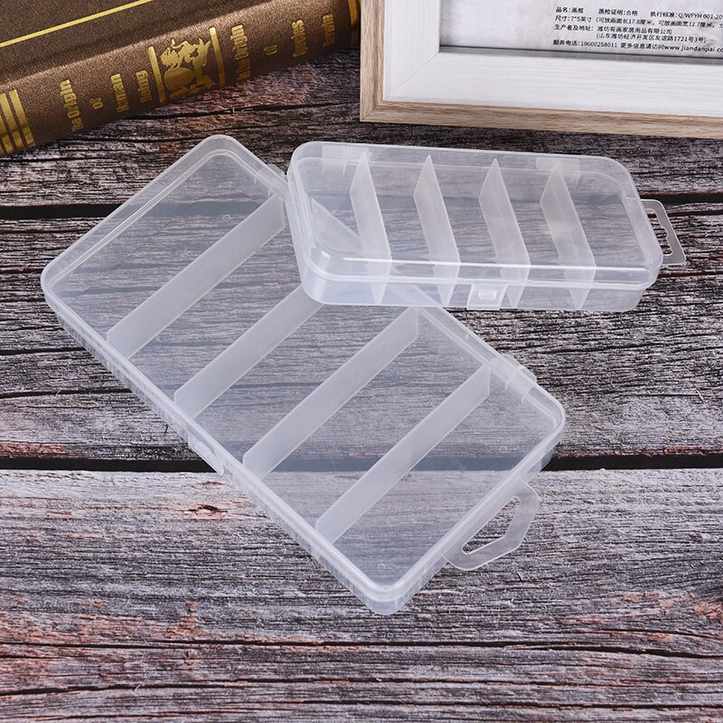 Fishing Tackle Box Bait Lure Hooks Storage Case Collection Tools ishing Tool Tackle Sorting Box 5 Grid Transparent Connector