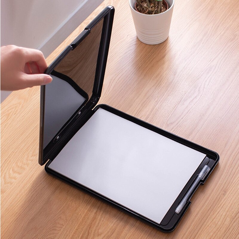 A4 Classic Multifunctional File Folder Organizer Case Plastic Clipboard Storage Box Pen Holder Office Supplies