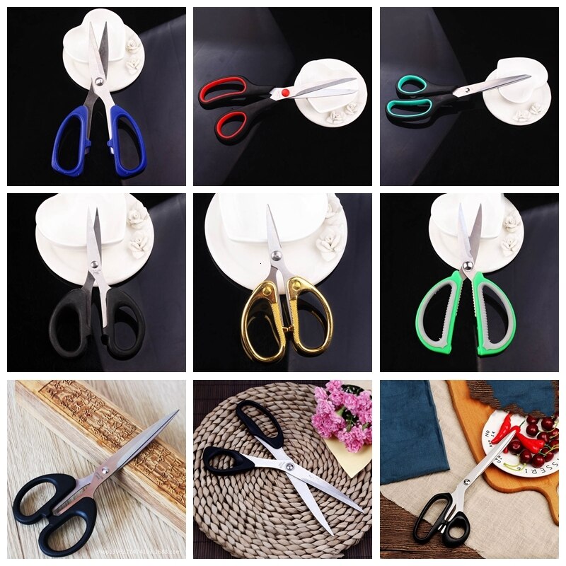 large Scissors Stainless Steel Household Scissors Sharp Shears Students DIY Scissor Tool Kitchen Dedicated School Office