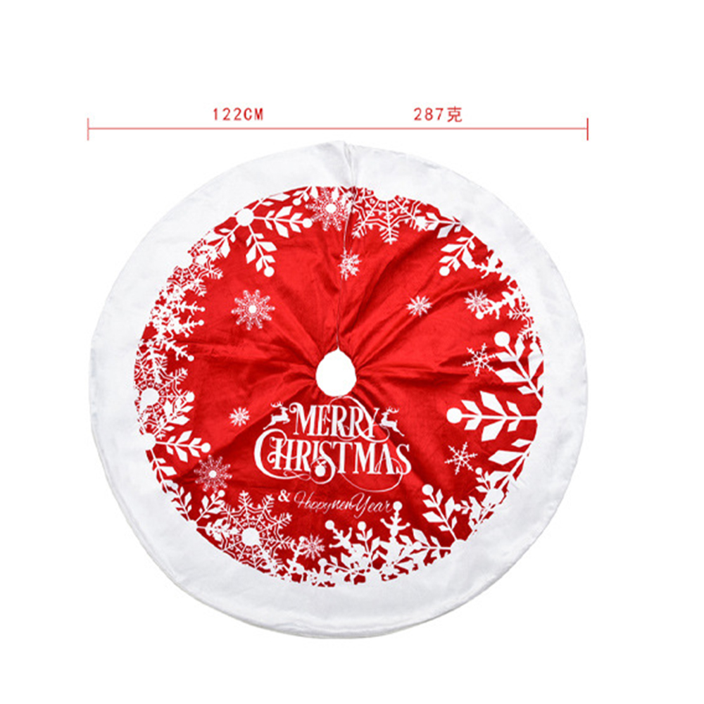 Jupes de sapin de noël flocon de neige rouge or blanc, Plaid flanelle renne traîneau noël bonhomme de neige père noël joyeux noël: A2-122CM