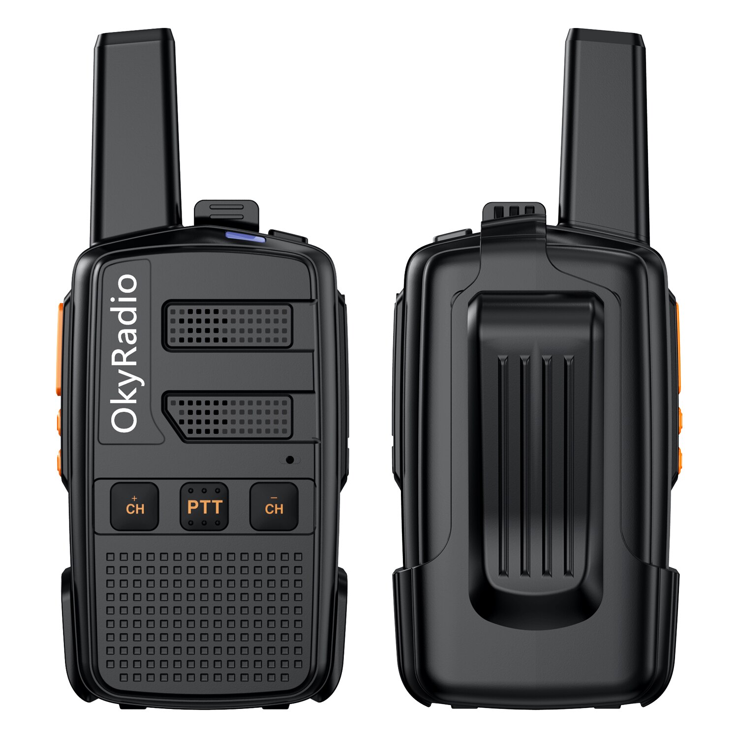OkyRadio-walkie-talkie portátil, dispositivo resistente al agua, con llamadas de 6km, batería de 4800mAh, 5w,: Black-2PCS