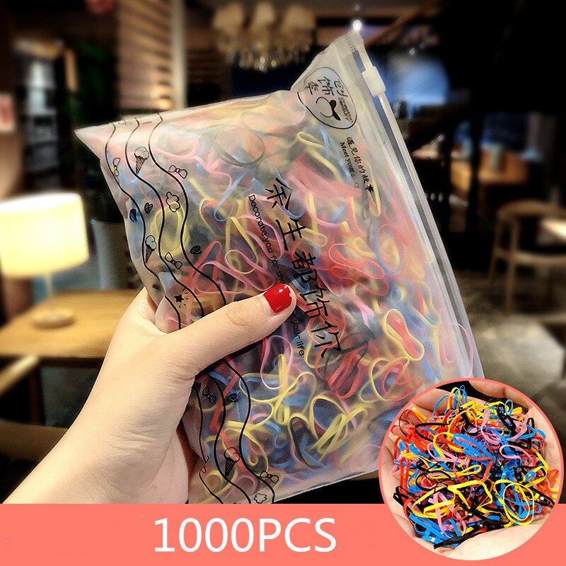 2500pcs Meisjes Elastieken Haarbanden Haar Ring Wegwerp Paardenstaart Houder Rubber Band Scrunchies Kids Gum voor Haar Accessoires: H24