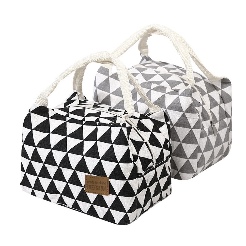 Thermal Insulated Canvas Box Tote Bag Thermal Cooler Food Lunch Canvas Tin Foil Bags For Women Kids Men Camping #L5