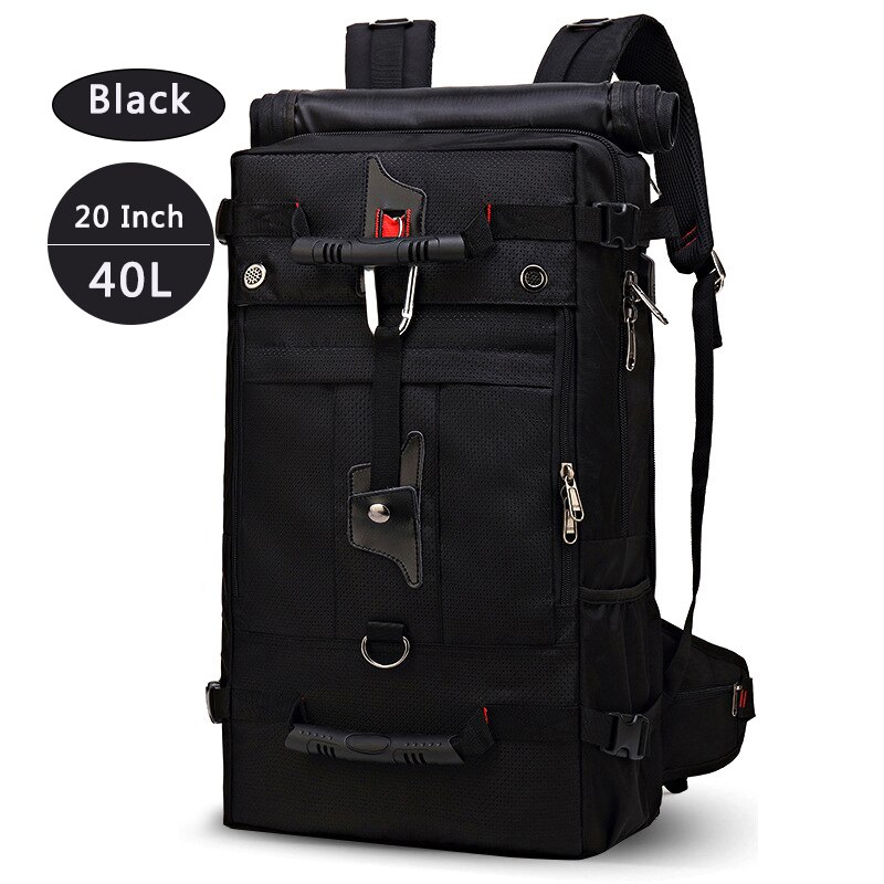 Bolso de hombro multifuncional para hombre, Mochila de viaje, informal, para negocios, para ordenador portátil: Black (40L)