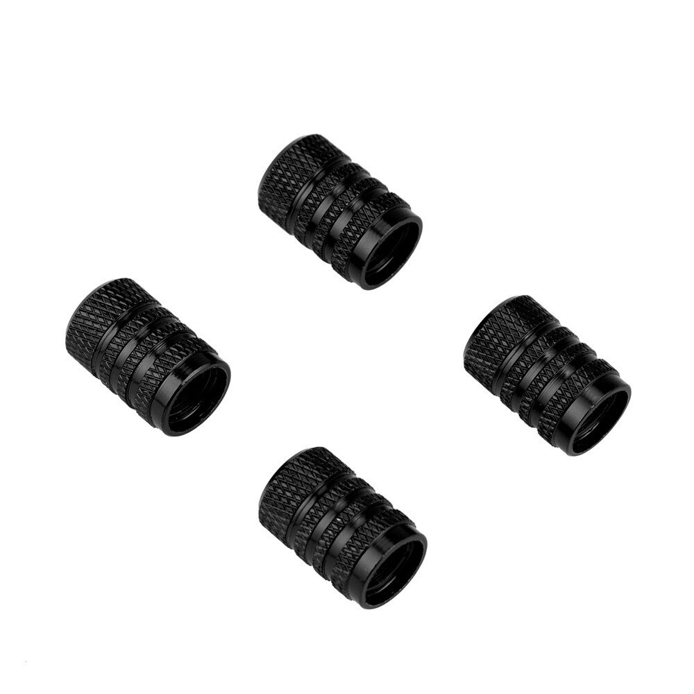 CARPRIE 4X, accesorios para neumáticos de coche, tapa de válvula, llantas de aluminio para llantas, tapas de aire para vástago de rueda de coche, tapas de válvula de aire, cubierta de neumático: Black