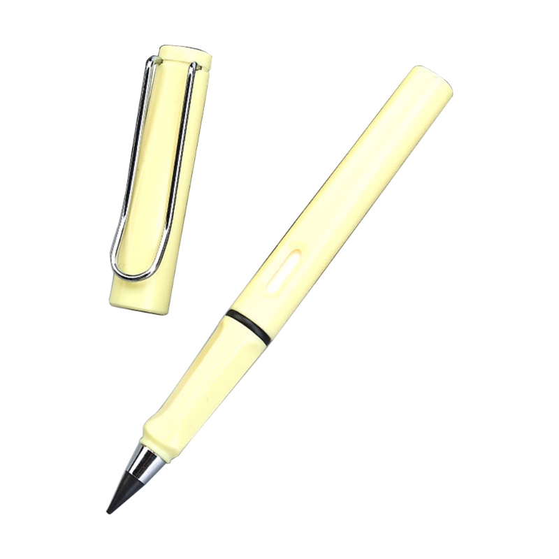 Lápiz portátil sin tinta, pluma borrable para firmar, reutilizable, sin afilar, 87HA: Light yellow