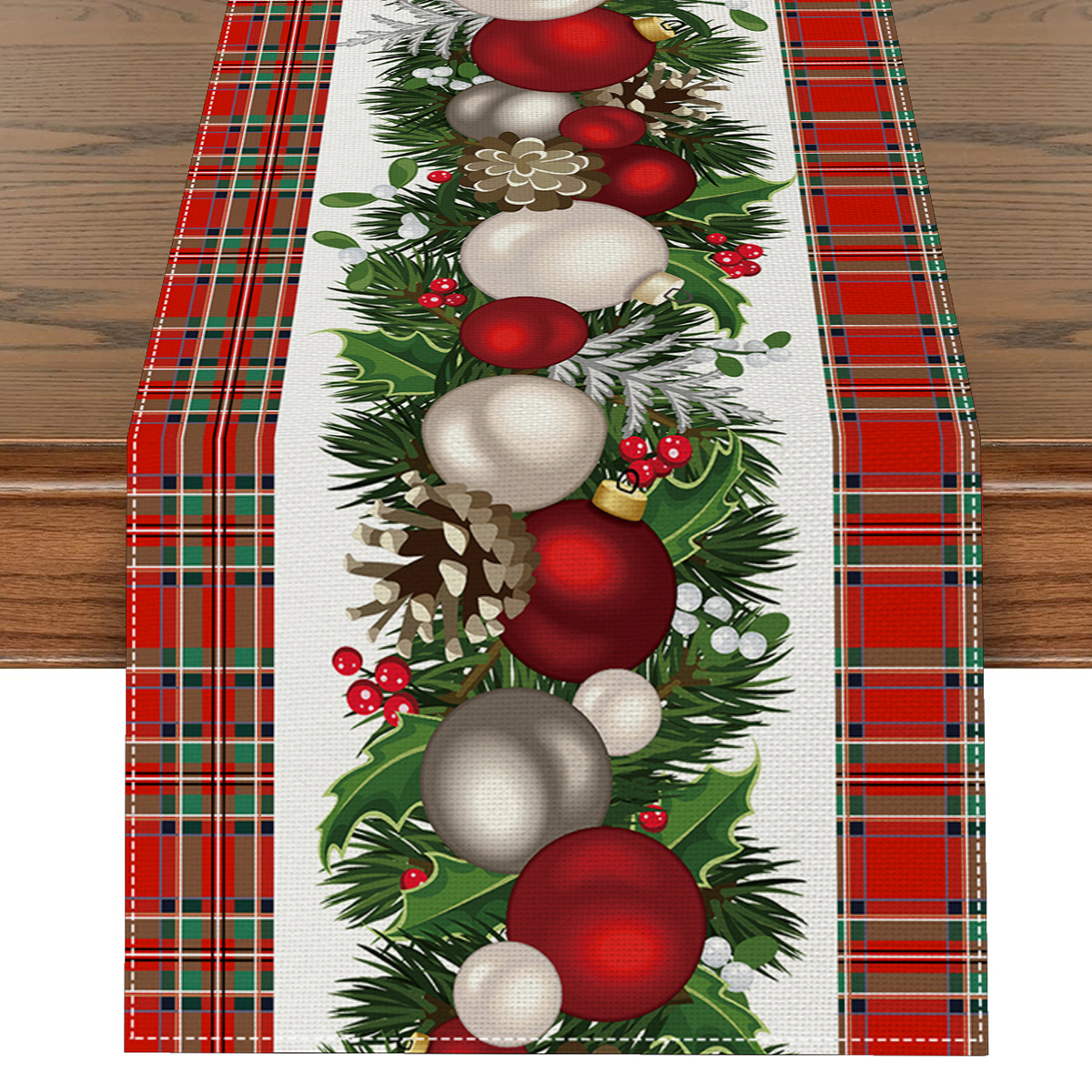 Bohemisk halloween julgranslöpare tvättbar jul heminredning löpare byrå halsduk vinterdel: 32*240cm / Ljusgrå