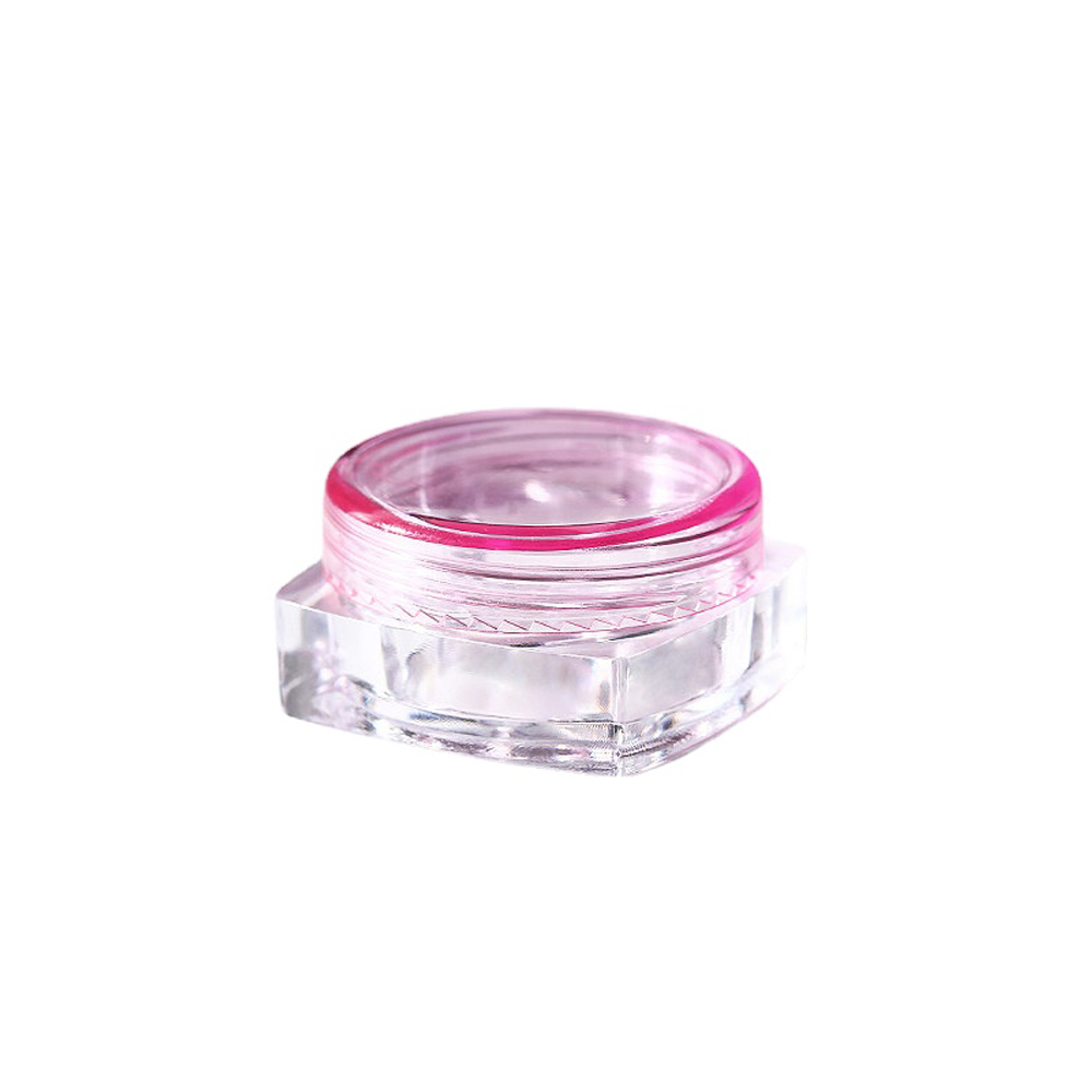 10 stuks 3g/5g lege vierkante plastic cosmetische proefpotjes, transparante potjes/flesjes, make-upcontainers geschikt voor gezichtscrème, lippenbalsem, knutselspullen en opbergartikelen.: Roze / 10ml