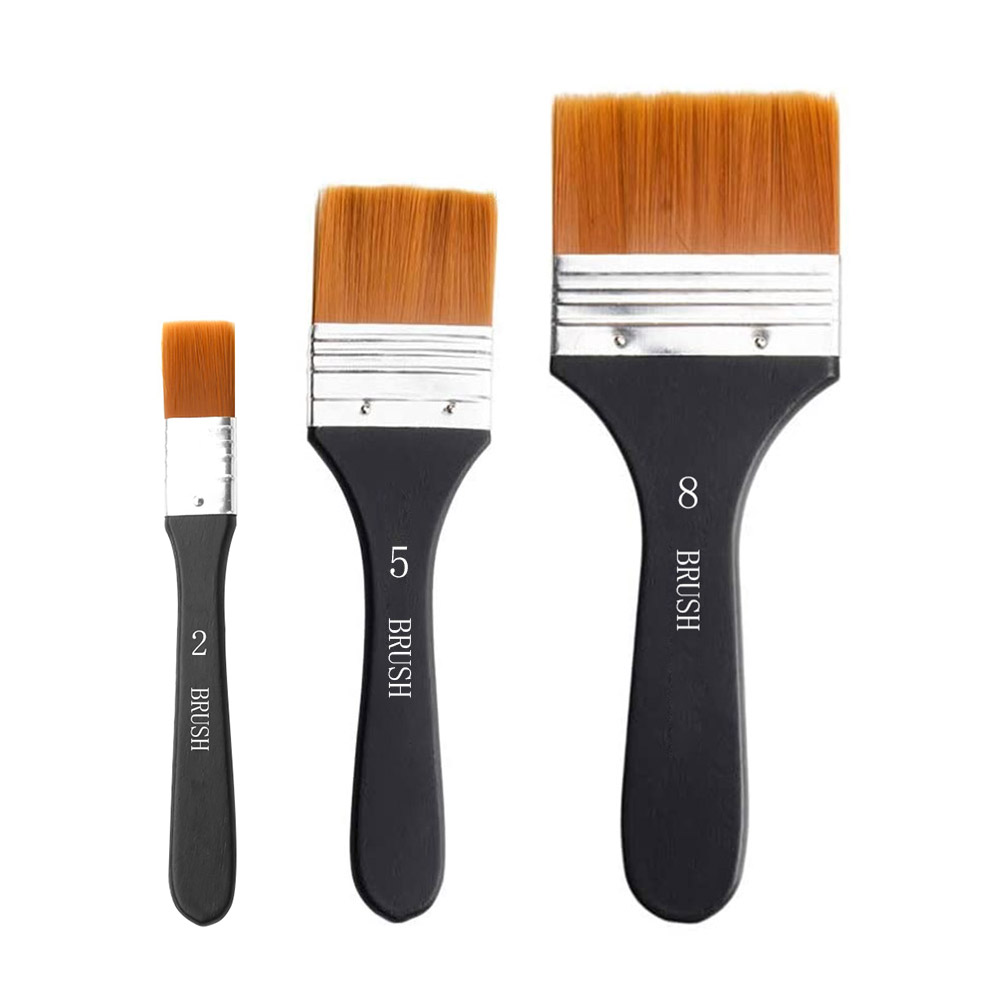 Acrylic 7 style Watercolor Brush Clean Artist Oil Tool Acrylic Painting Set Art Supplies Easy Nylon Paint Brushes: 2-5-8