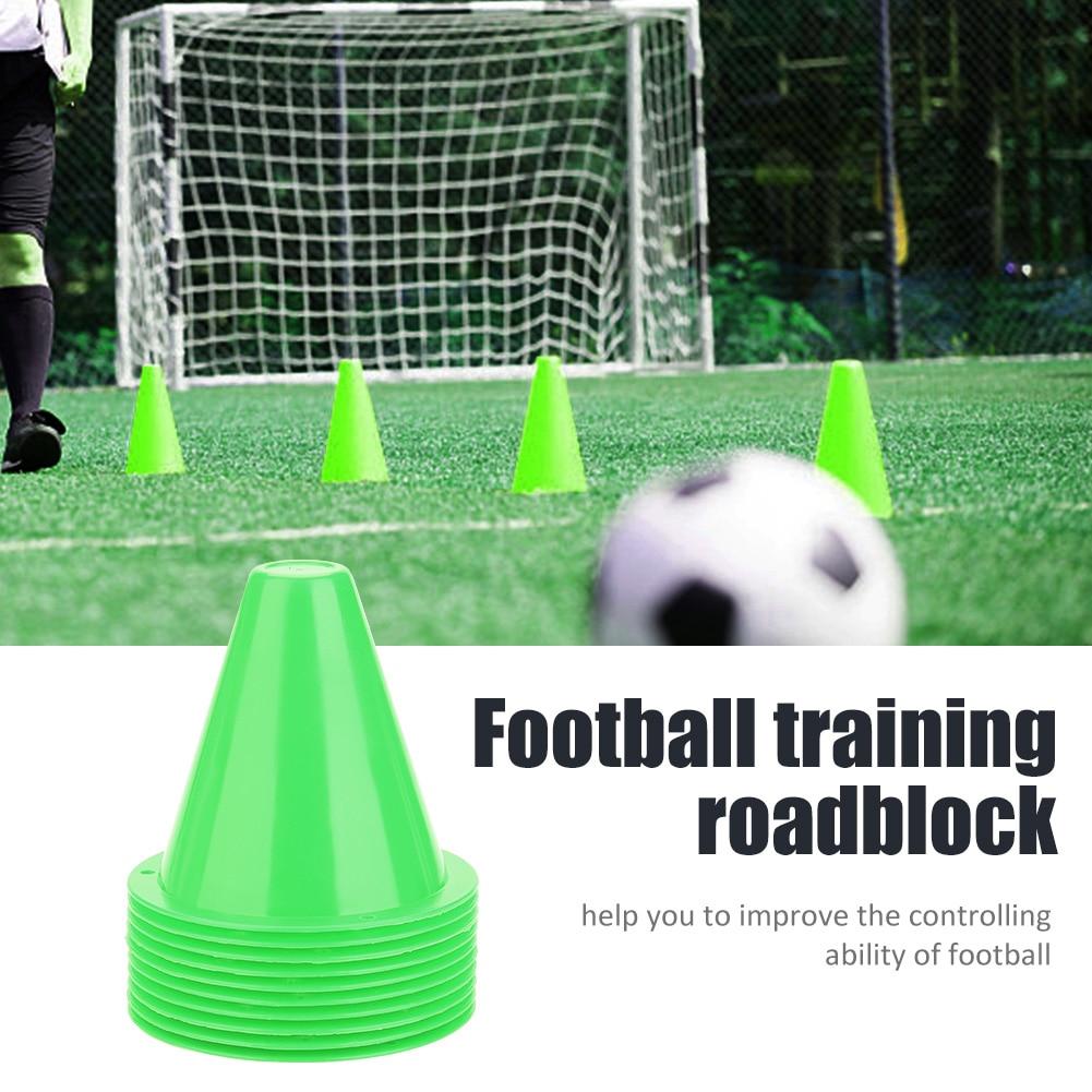 10 st 8.5cm plast bärbara fotbollstillbehör fotboll träning kon fotboll barriärer markör hållare tillbehör