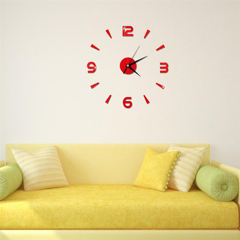 3D bricolage horloge murale moderne acrylique chiffre arabe horloge murale pour la maison salon chambre décoration-noir (batterie non incluse)