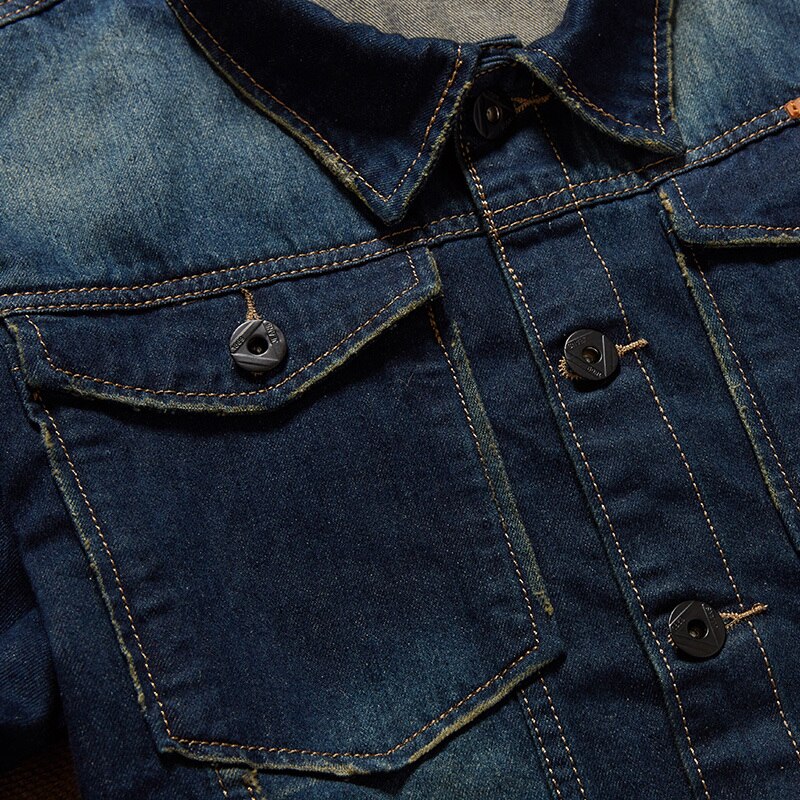 Klassieke spijkerjas heren merkkleding 100%  katoenen casual heren spijkerjas donkerblauw effen jas heren plus maat 8xl 7xl 6xl