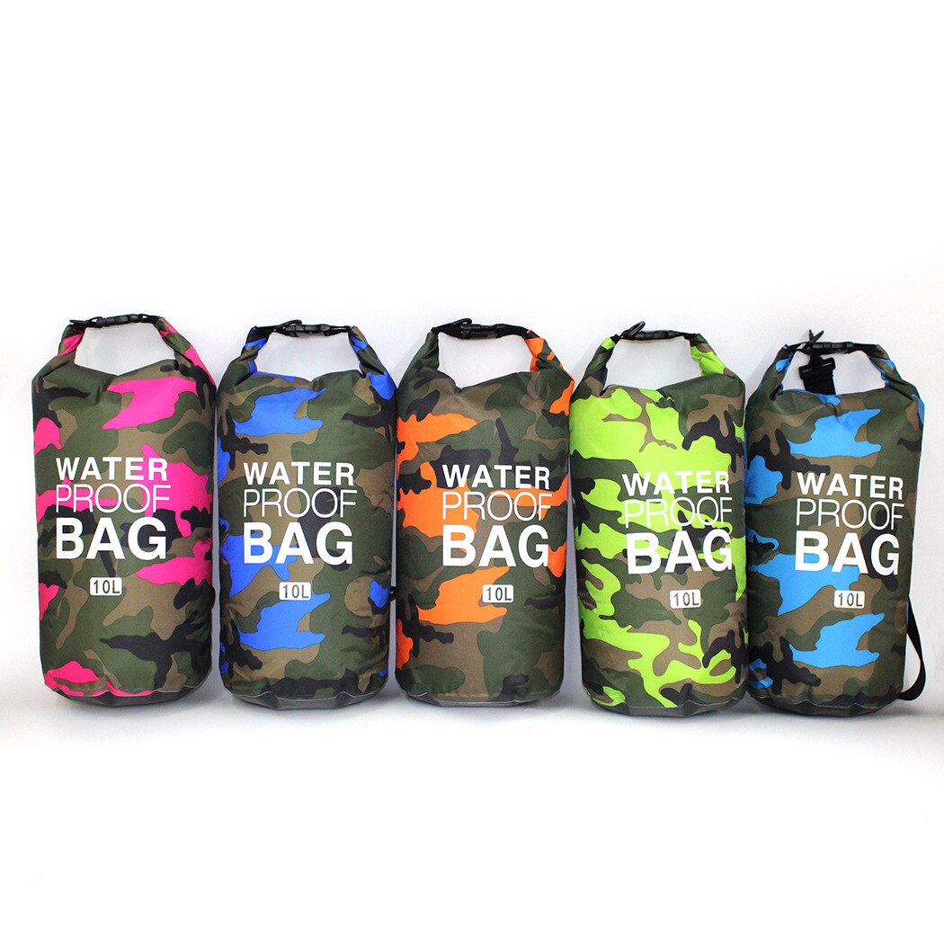 PVC Waterproof Dry Bag 10L 20L Camo Outdoor Diving Foldable Man Women Beach Swimming Bag Rafting River Ocean backpack