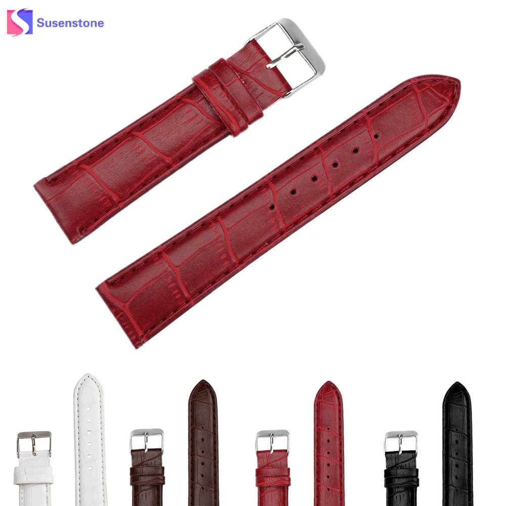 20mm Man Women Leather Watch Band Strap Buckle Bracelet Watchbands Replace Watchband