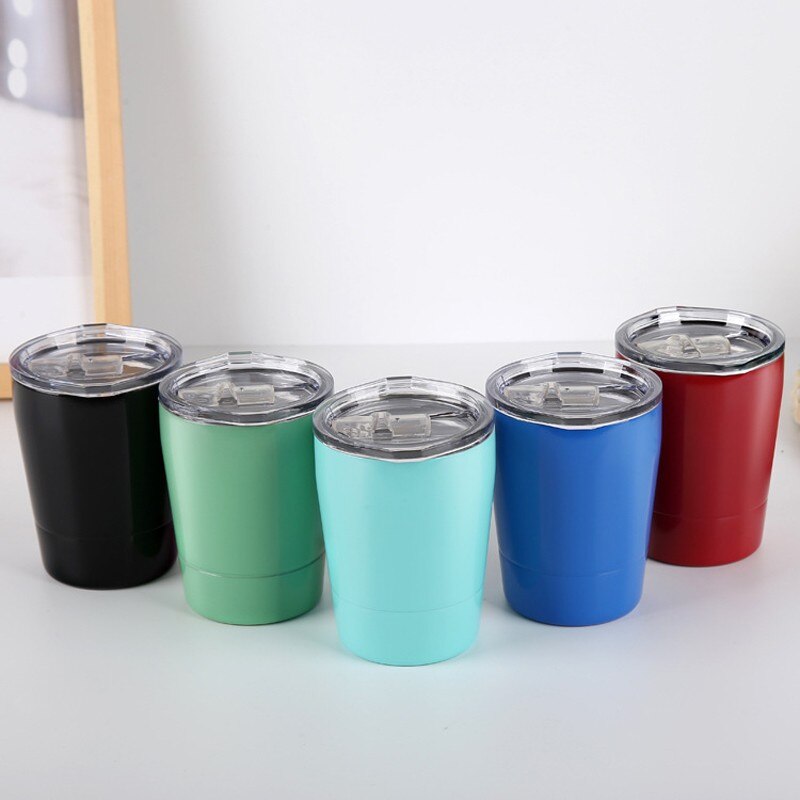 8oz- delige roestvrijstalen koffiemok met dubbele wand, vacuüm geïsoleerde theekop met deksel, reisbeker voor yerba mate kalebas