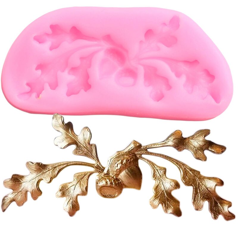 Oak Leaves Acorn Silicone Molds Leaf Cupcake Topper Fondant Cake Decorating Tools Jewelry Clay Candy Chocolate Gumpaste Moulds
