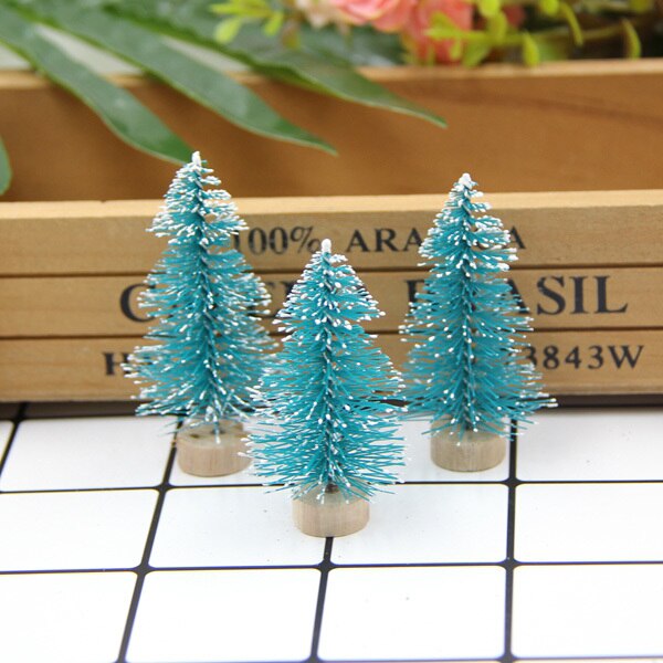 10 stks/partij 6 CM Kerst Bomen Kleine Pine Bomen Mini Bomen Geplaatst In De Desktop Thuis Kerst Decoratie Kinderen levert: Blue Green