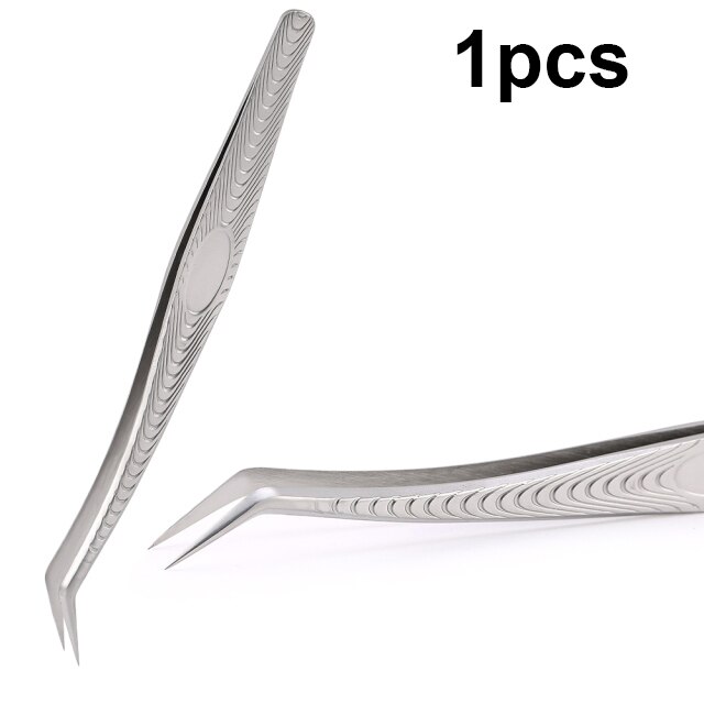 Wave pincety do rzęs ze stali nierdzewnej profesjonalne przedłużanie rzęs Gold Decor antystatyczna pęseta do rzęs narzędzia do makijażu: 8-1pcs