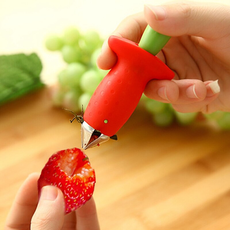 Kreative Erdbeere Beschuss Werkzeug Metall Kunststoff Obst Blatt Entferner Tomaten Stroh Erdbeere Stiel Entferner Küche Gerät