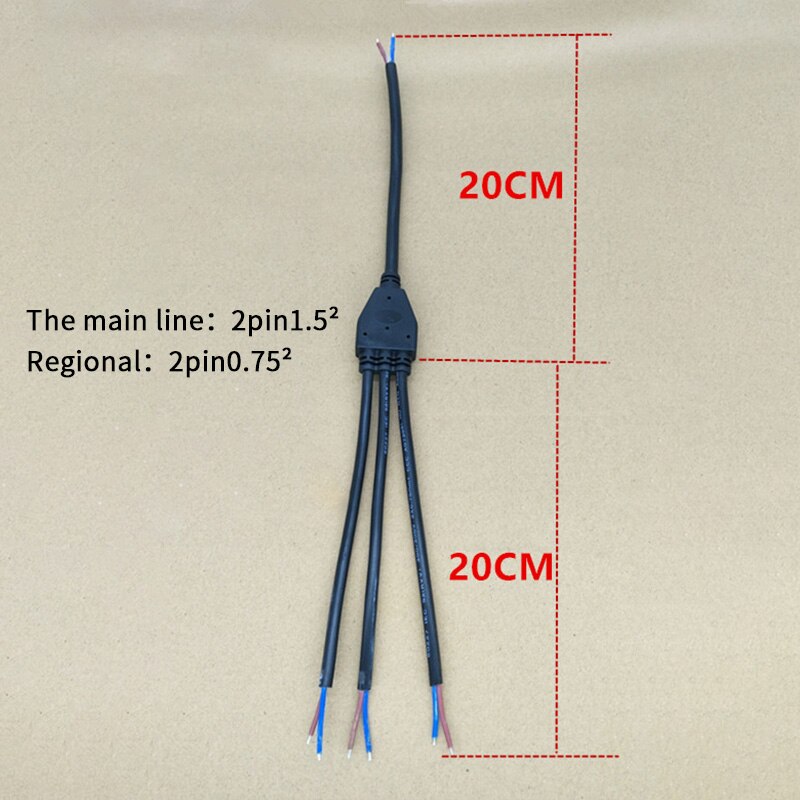 Cables Connector Waterproof IP67 2 pin Y 1 to 2 3 4 5 Connectors Male Female Electrical Wire Splitter Outdoor Led Strips: 1 to 3