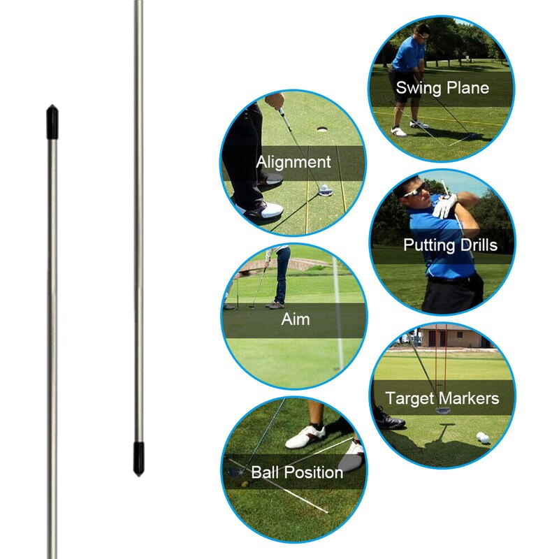 Varillas de palo de entrenamiento de alineación de Swing de Golf, accesorios de práctica para golfistas, de Metal y aluminio portátil