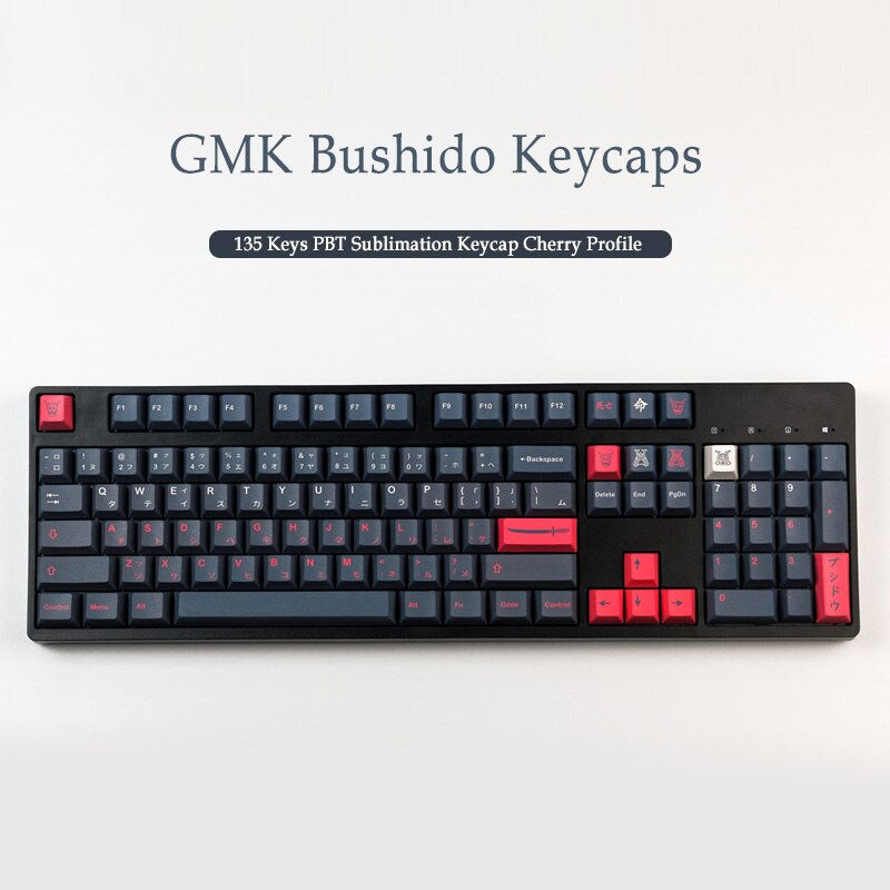 135 nycklar gmk bushido keycaps cherry profile pbt sublimation mekanisk tangentbord keycap för mx switch