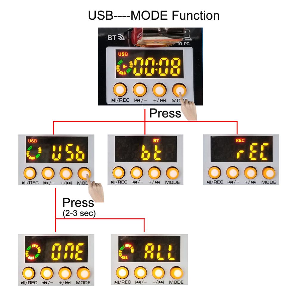 Freeboss AM-PSM DC 5V Bluetooth USB Computer Record Sound Card 6 Channel 2 Mono 2 Stereo 16 Effects Audio Mixer