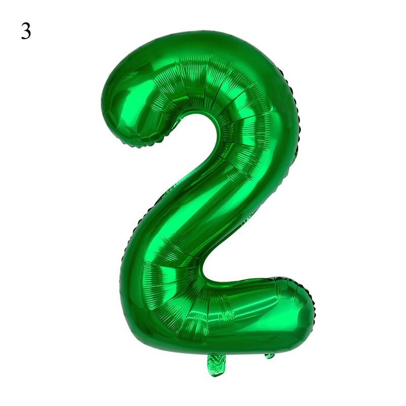 32 40 inch Green Number Foil Balloons 0 1 2 3 4 5 6 7 8 9 Helium Green Balloon Happy Birthday Party Wedding Decoration Supplies