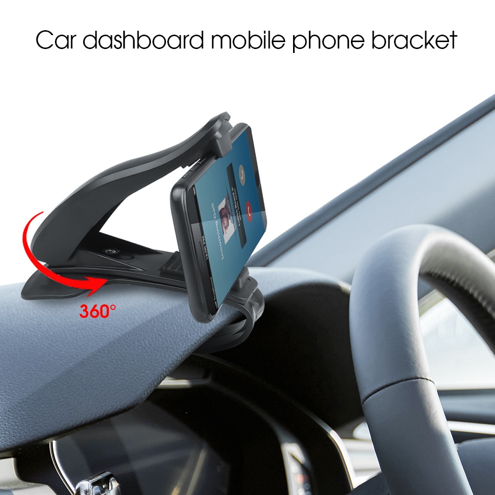 Bil gps navigation instrumentbræt telefonholder til universal mobiltelefon klip fold sort bilholder holder stativbeslag til iphone 7: Drejelig