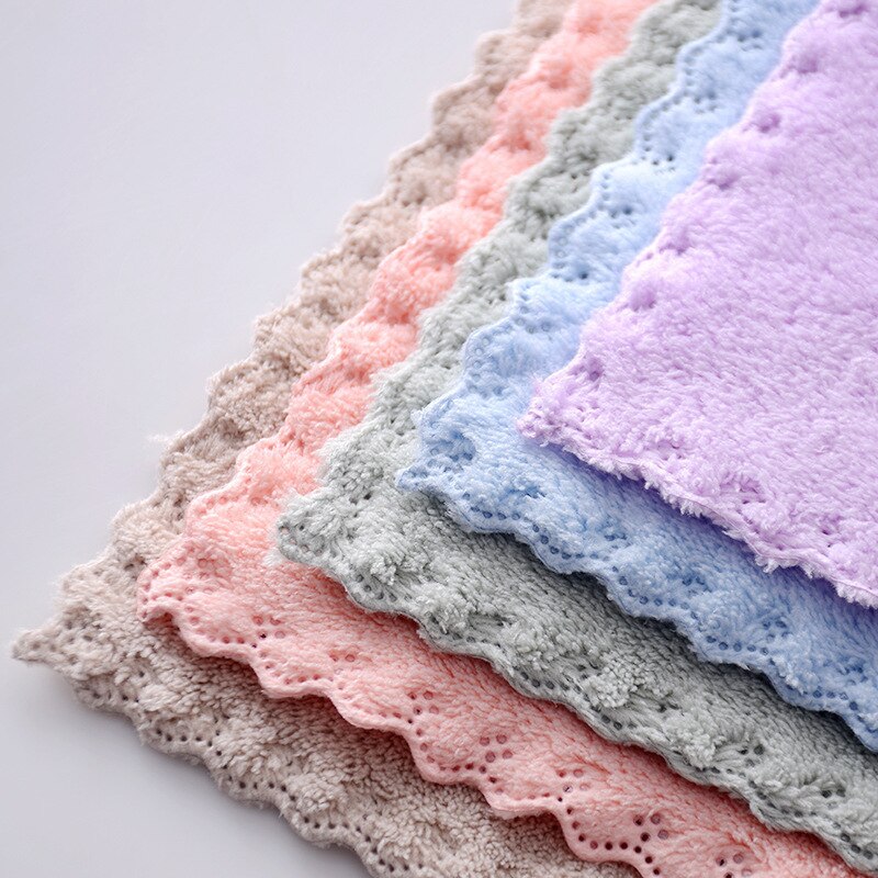 Coral Fleece Hand Towel Household Kitchen Table Cleaning Cloth Home Cleanig Tool Strong Absorbent Rag Soft Fast Drying Wipen