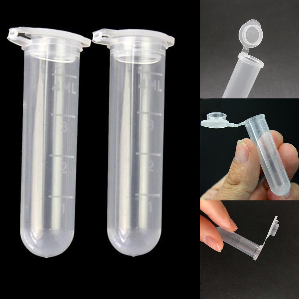 10Pcs 5ml Transparent Micro Plastic Test Tube Centrifuge Bottle Snap-on Lid for Office School Laboratory Sample Storage Bottles
