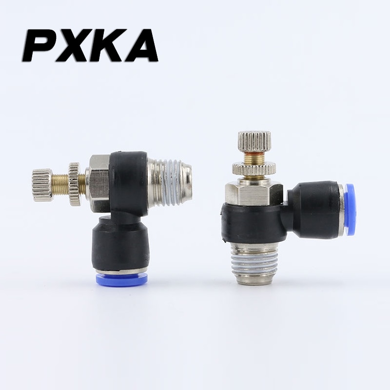 Freies 2Stck Luft zylinder drossel ventil SL4-M5 geschwindigkeit regelventil 6-01 einstellbare 8-02 schnell verbindung von Luft rohr