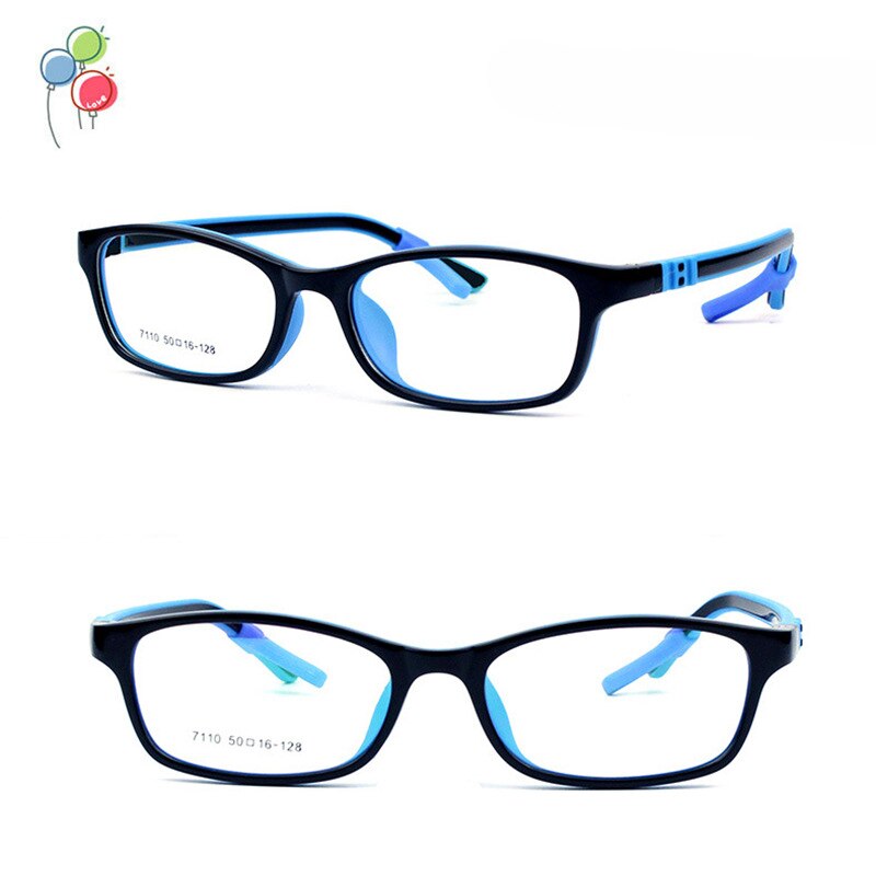 Eyeoomu børnebriller  tr90 silikone optiske briller med gummihylster sport børn nærsynethed dreng hypermetropi pige sammenfoldeligt stel: Sortblå