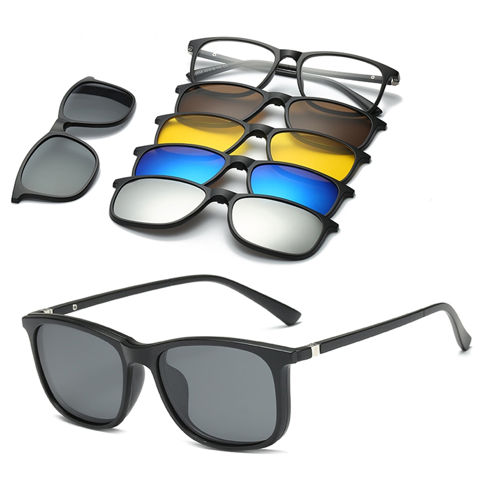 6 In 1 personalizzato uomo donna occhiali da sole magnetici ottici polarizzati Clip magnete Clip su occhiali da sole Polaroid Clip su montatura per occhiali da sole