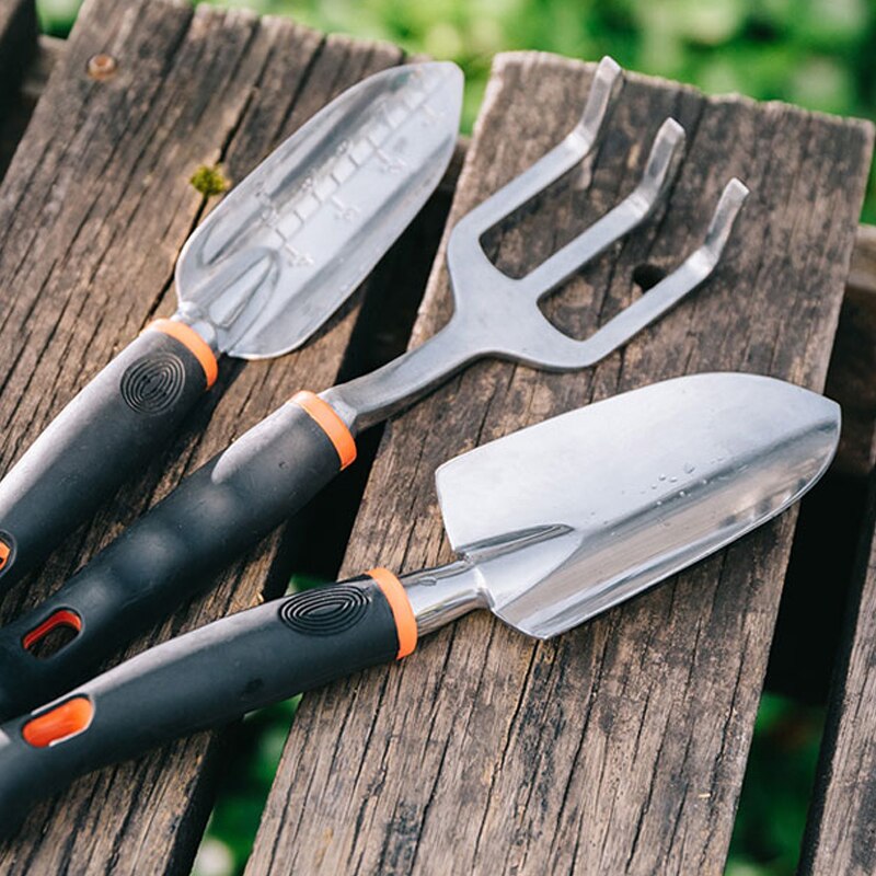 Blomsterspade blomsterhageverktøy sett tredelt kjøttspade blomsterspade husholdningsgraver blomsterspade speilkule metall