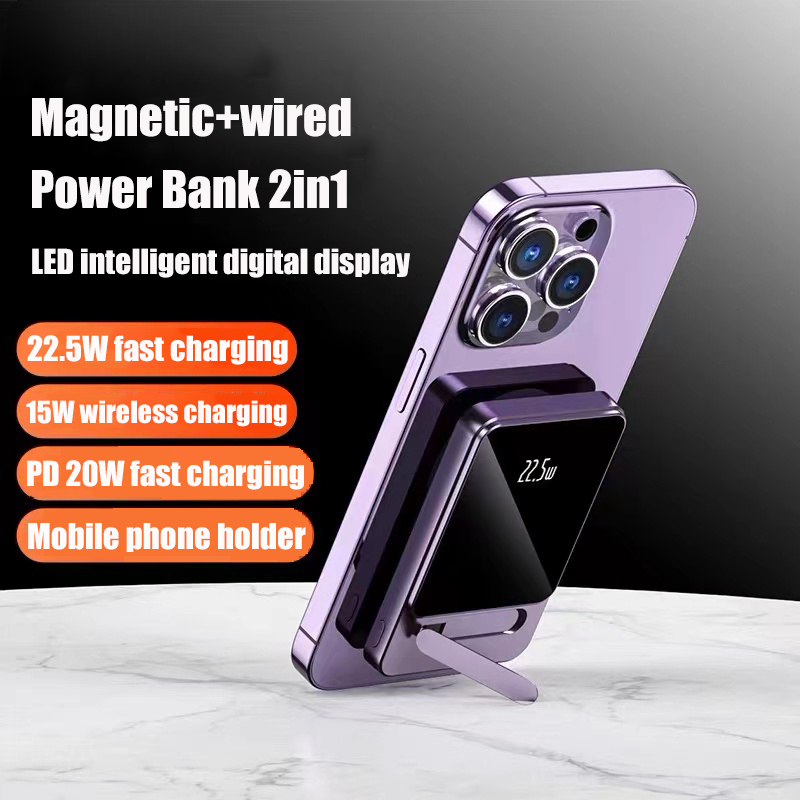 Magnetische draadloze snellader 10000 mah macsafe extra batterij powerbank voor iphone 15 14 13 12 pro externe powerbanks