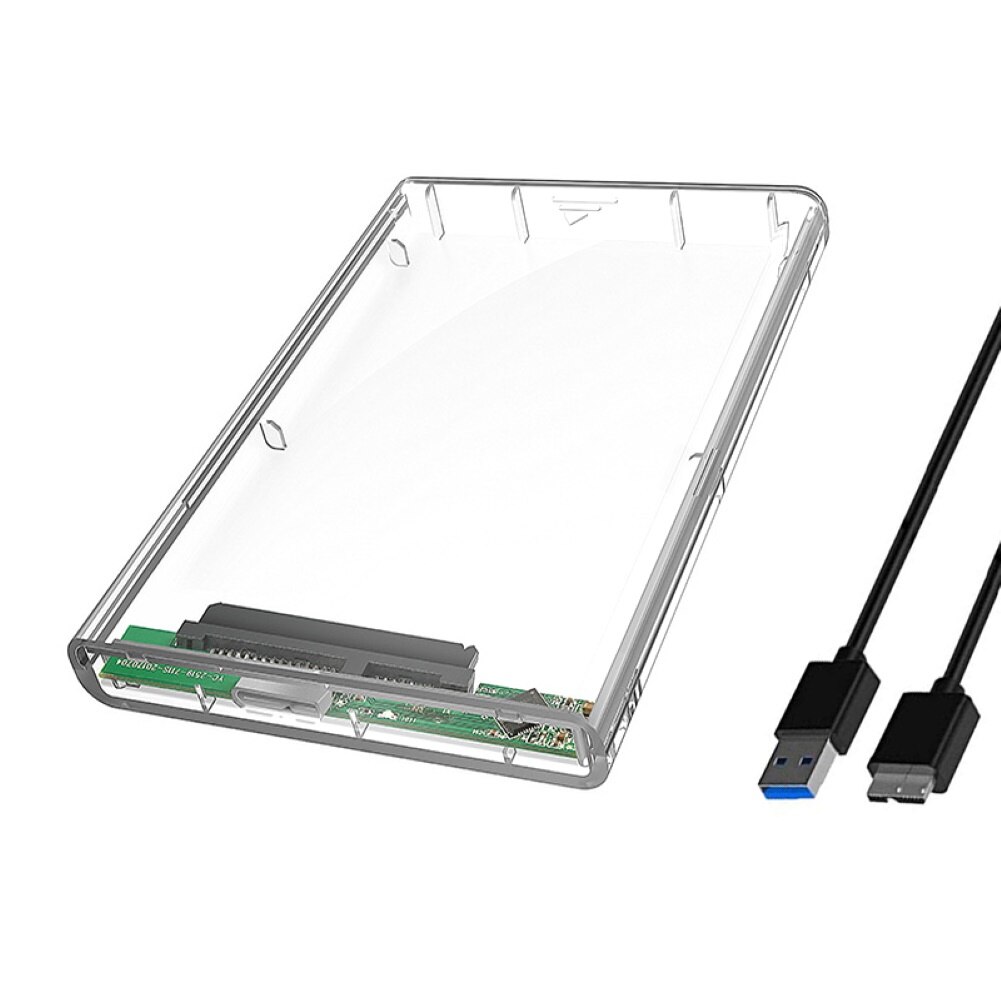 USB3.0 a SATA3.0 carcasa de disco duro externo carcasa con Cable para 2,5 pulgadas HDD y SSD SATA interfaz Gard claro caja: Default Title