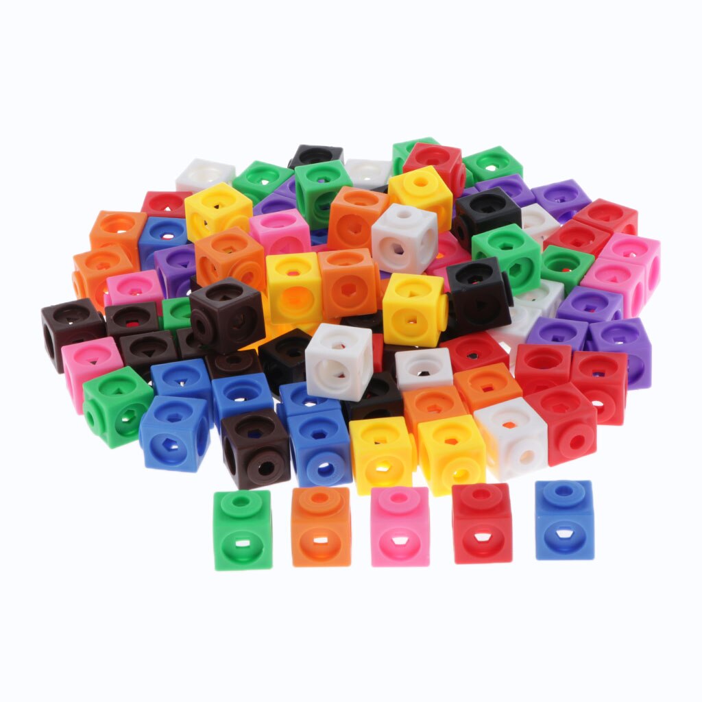 Early Educational Math Link Cube Block Preschool Sorting Toys